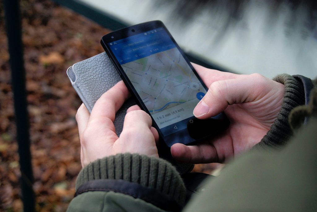 Google Maps application programming interface in use